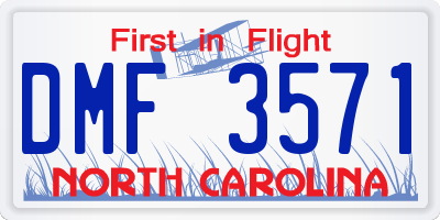 NC license plate DMF3571