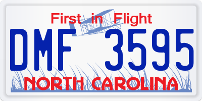 NC license plate DMF3595