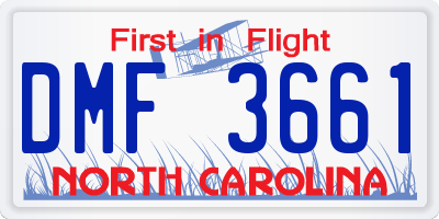 NC license plate DMF3661