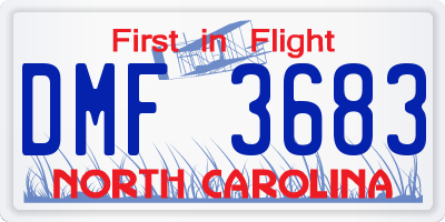 NC license plate DMF3683