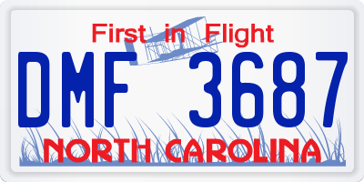 NC license plate DMF3687
