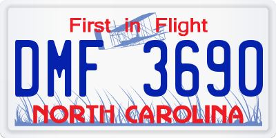 NC license plate DMF3690