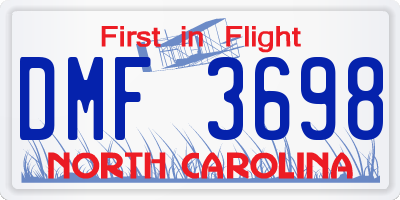 NC license plate DMF3698