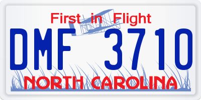 NC license plate DMF3710