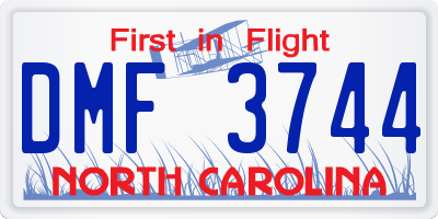 NC license plate DMF3744