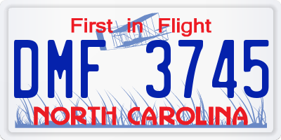 NC license plate DMF3745