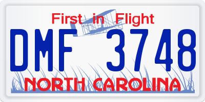 NC license plate DMF3748