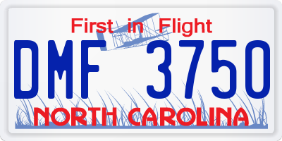 NC license plate DMF3750