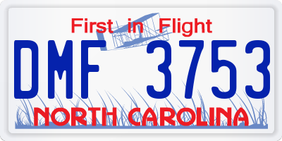 NC license plate DMF3753