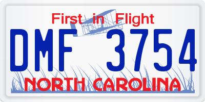 NC license plate DMF3754