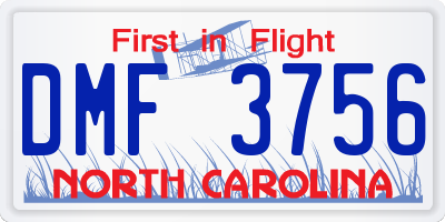 NC license plate DMF3756