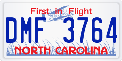 NC license plate DMF3764