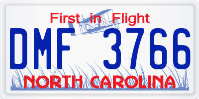 NC license plate DMF3766