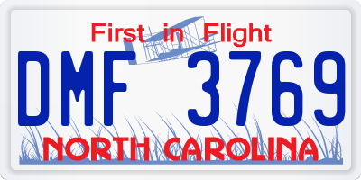 NC license plate DMF3769
