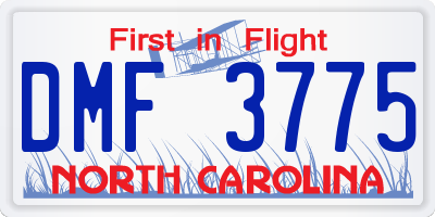 NC license plate DMF3775