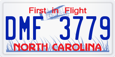 NC license plate DMF3779
