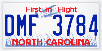 NC license plate DMF3784