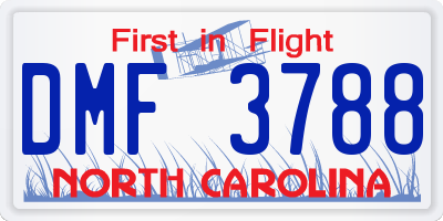 NC license plate DMF3788