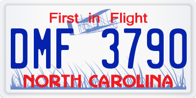 NC license plate DMF3790