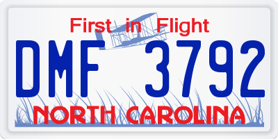 NC license plate DMF3792