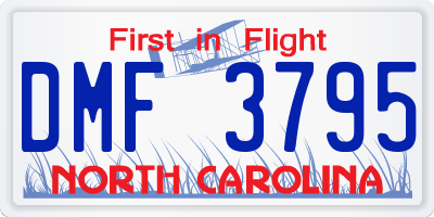 NC license plate DMF3795