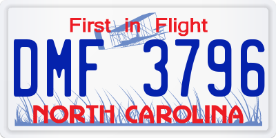NC license plate DMF3796