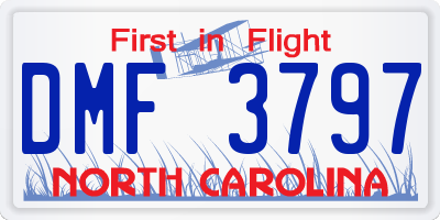 NC license plate DMF3797