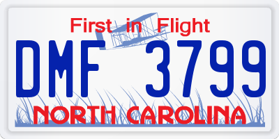 NC license plate DMF3799