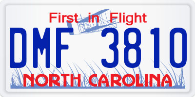 NC license plate DMF3810