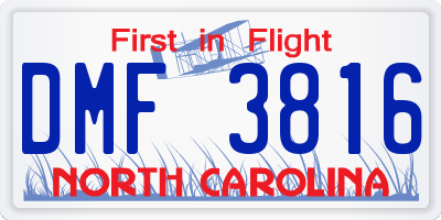 NC license plate DMF3816