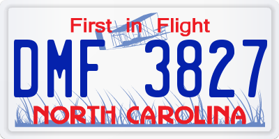 NC license plate DMF3827