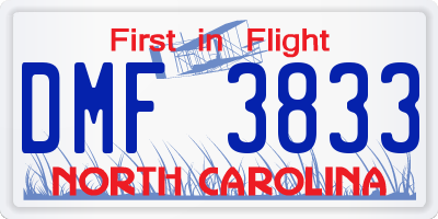 NC license plate DMF3833