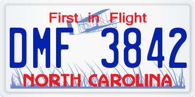 NC license plate DMF3842
