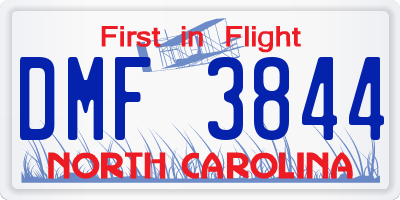 NC license plate DMF3844