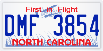 NC license plate DMF3854