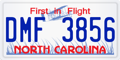 NC license plate DMF3856