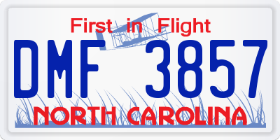 NC license plate DMF3857