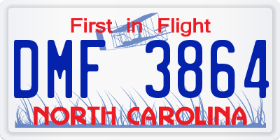 NC license plate DMF3864