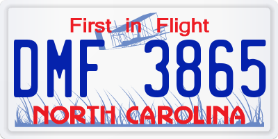 NC license plate DMF3865