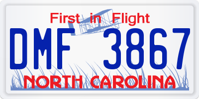 NC license plate DMF3867