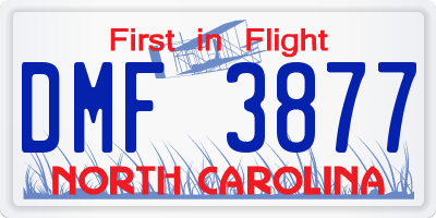 NC license plate DMF3877