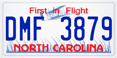 NC license plate DMF3879