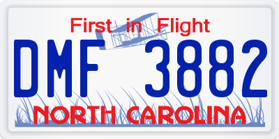 NC license plate DMF3882