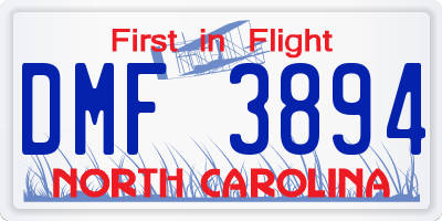 NC license plate DMF3894