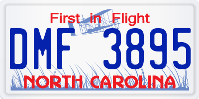 NC license plate DMF3895