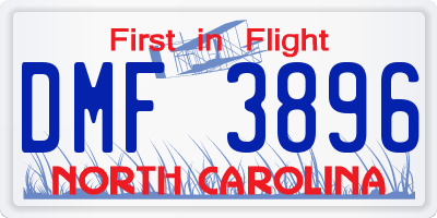 NC license plate DMF3896