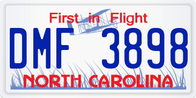 NC license plate DMF3898