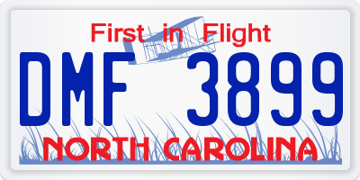 NC license plate DMF3899