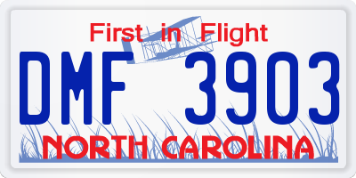 NC license plate DMF3903