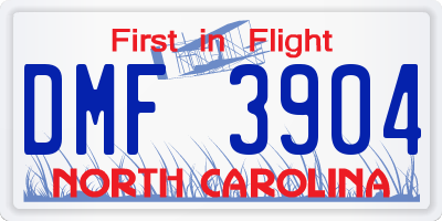 NC license plate DMF3904